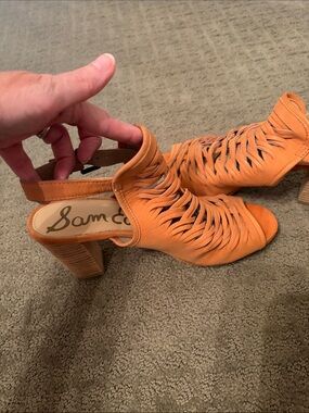 Sam Edelman Woven Open-Toe Slingback Sandals in Coral 11